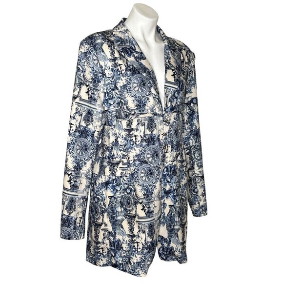 Pretty Little Thing Multi Renaissance Porcelain Pin Blazer Dress, Women's US 10 - Picture 4 of 11